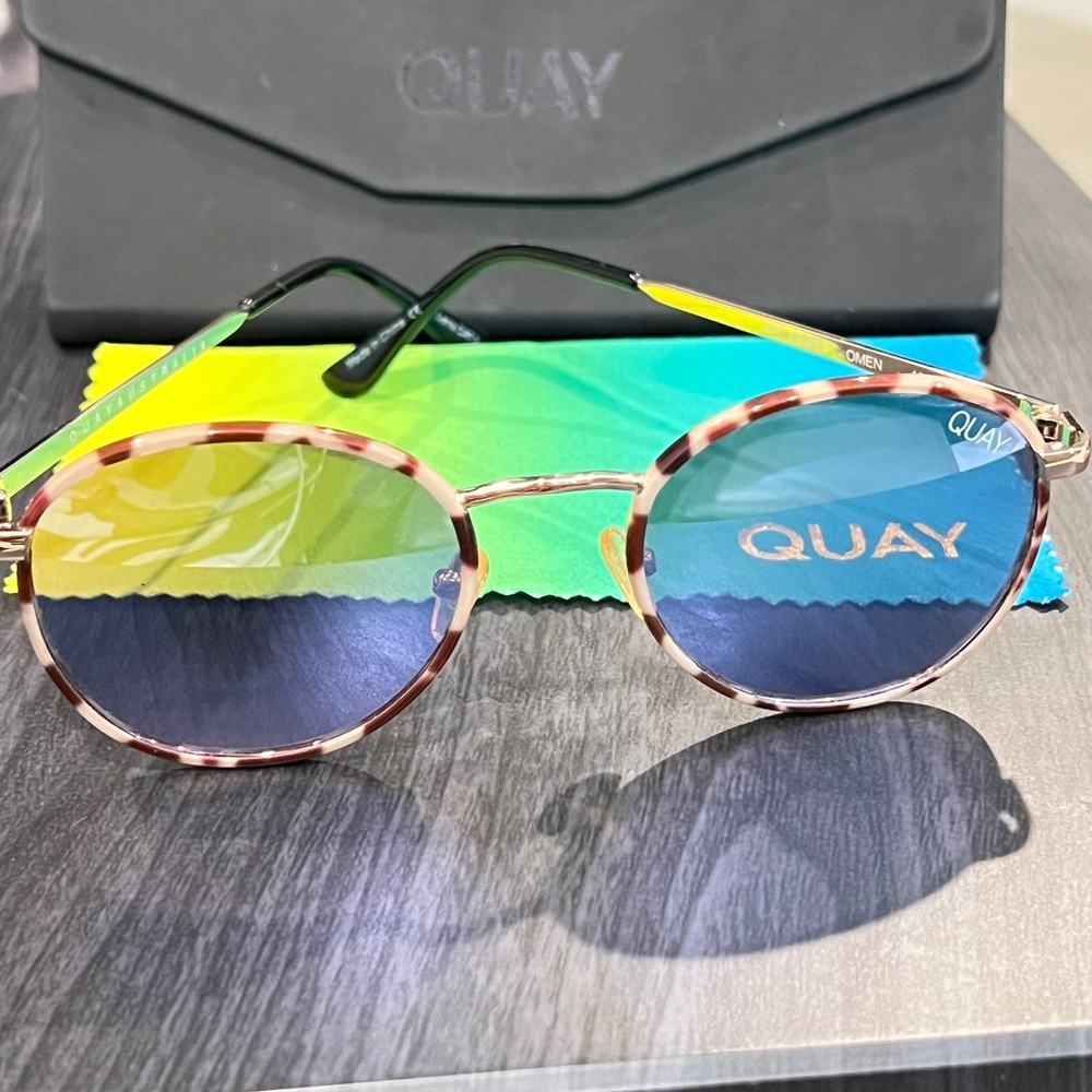 Quay Australia Omen Polarized Tortoiseshell Sunglasses